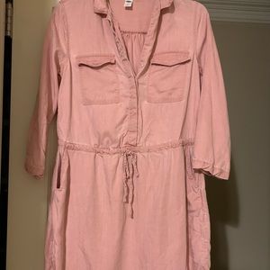 Old Navy Baby Pink Tencel Shirt Dress